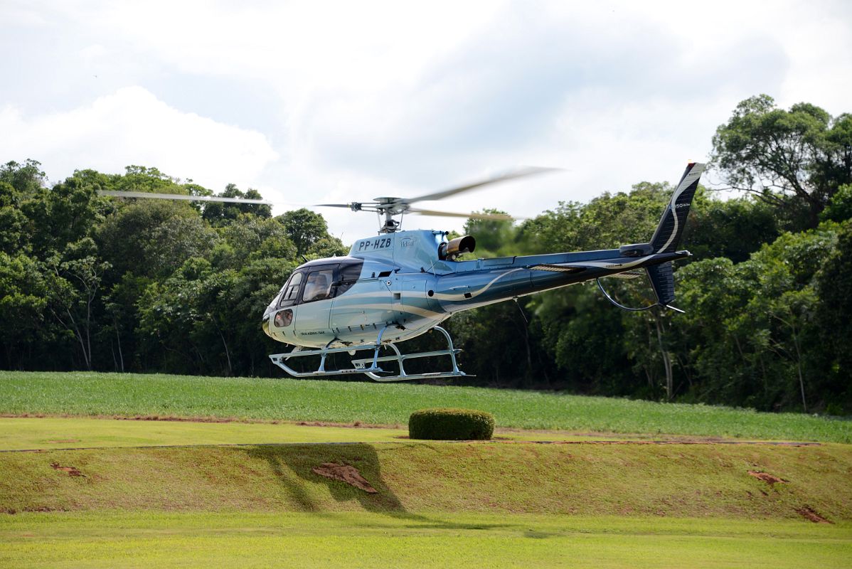 01 Helicopter Landing At Foz de Iguazu Before Flight To Brazil Iguazu Falls